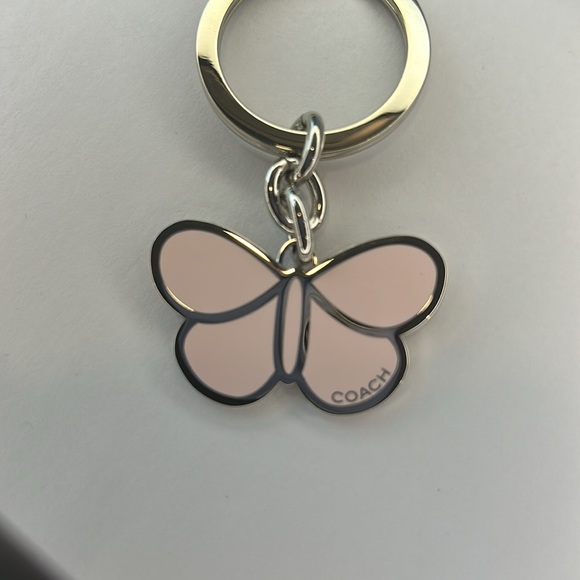 NWOT COACH Butterfly Keychain Fob Purse Charm in Pastel Pink - Picture 2 of 7